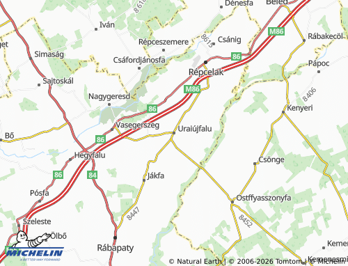 Mapa MICHELIN Uraiújfalu - ViaMichelin