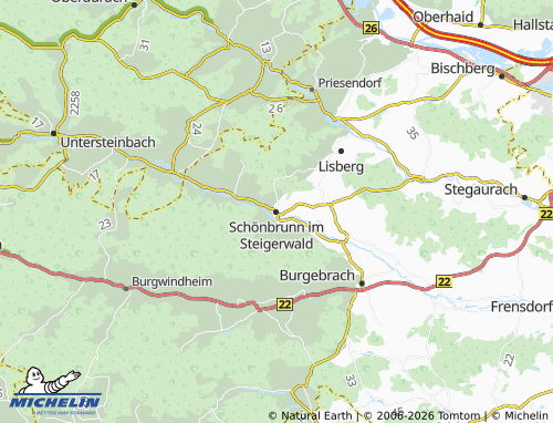 MICHELIN Schönbrunn im Steigerwald map - ViaMichelin