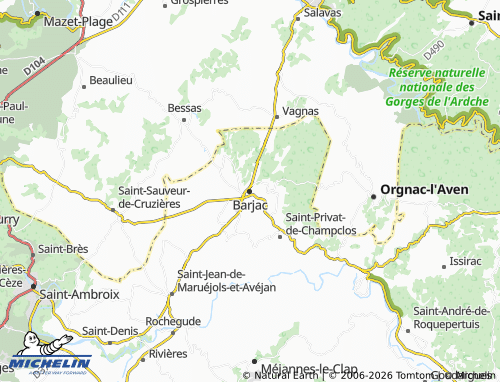 Mappa MICHELIN Barjac - ViaMichelin