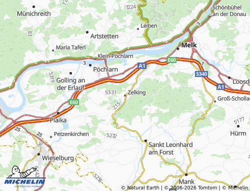 MICHELIN Zelking-Matzleinsdorf map - ViaMichelin