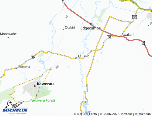 Mapa MICHELIN Te Teko - ViaMichelin