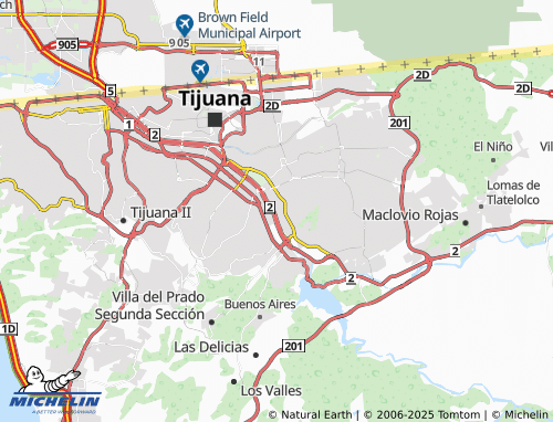 MICHELIN Río Tijuana Tercera Etapa map - ViaMichelin