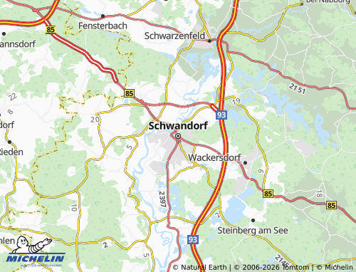 MICHELIN Schwandorf map - ViaMichelin