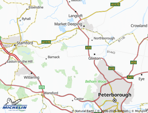 Carte MICHELIN Helpston - ViaMichelin