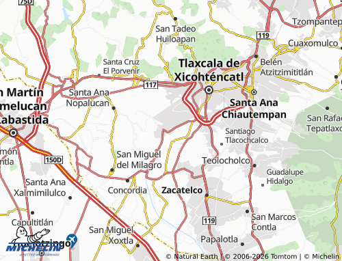 Mappa MICHELIN Zavaleta, San Damián Texoloc - ViaMichelin