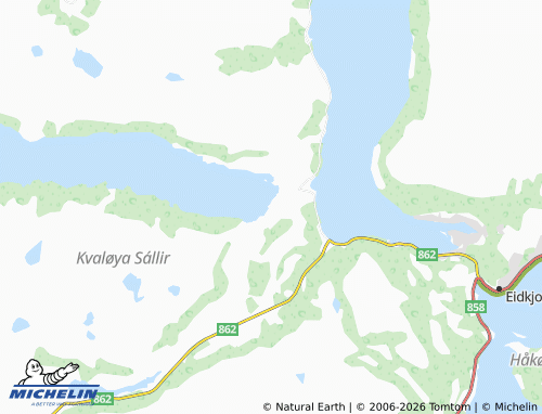 MICHELIN Ersfjordbotn map - ViaMichelin