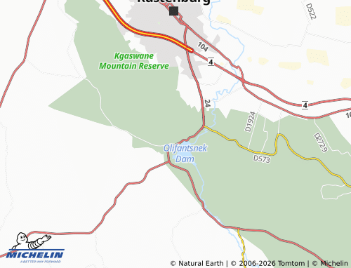 Kaart MICHELIN Rustenburg Outlying - ViaMichelin