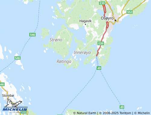 MICHELIN Søre Øyane map - ViaMichelin