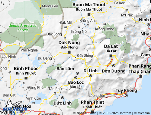 MICHELIN Đắk Glong map - ViaMichelin
