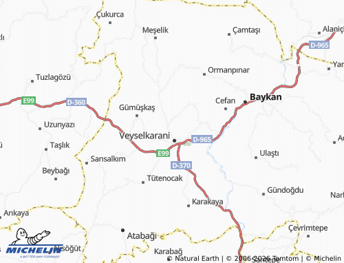 MICHELIN Çay map - ViaMichelin
