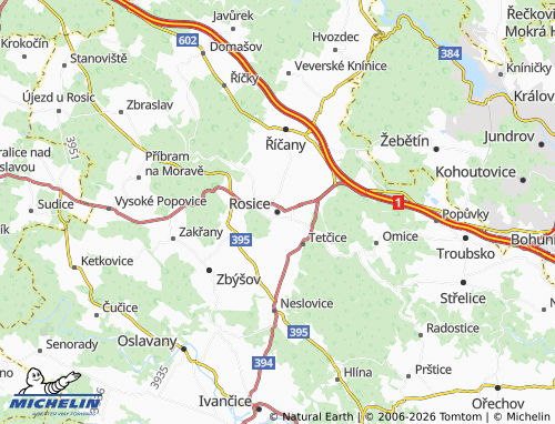 Mappa MICHELIN Rosice - ViaMichelin