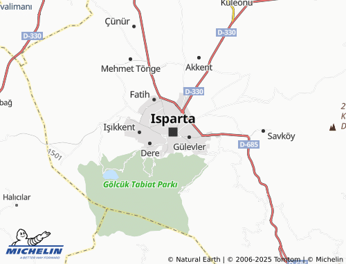 MICHELIN Isparta map - ViaMichelin