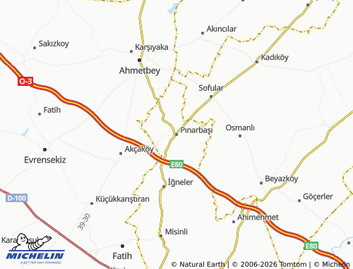 MICHELIN Pınarbaşı map - ViaMichelin