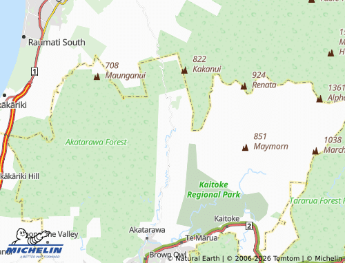 Mapa MICHELIN Akatarawa Valley - ViaMichelin