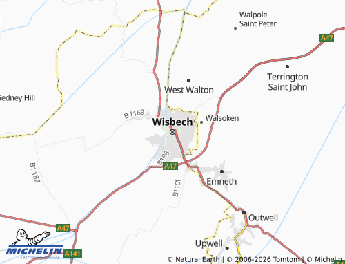 Carte MICHELIN Wisbech - ViaMichelin