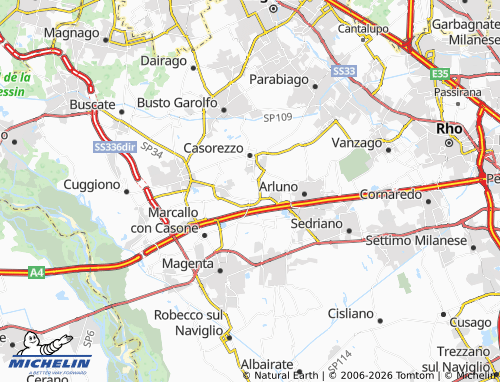 MICHELIN Ossona map - ViaMichelin