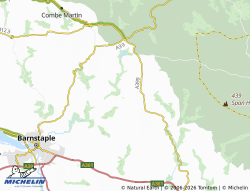 Carte MICHELIN Bratton Fleming - ViaMichelin