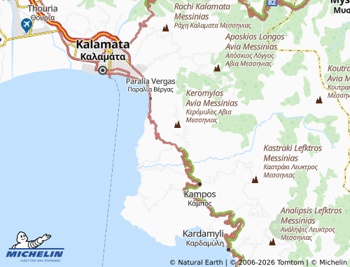 MICHELIN Charavgi map - ViaMichelin