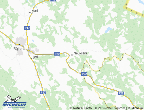 Mapa MICHELIN Naukšēni - ViaMichelin