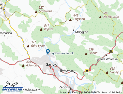 MICHELIN Liszna map - ViaMichelin