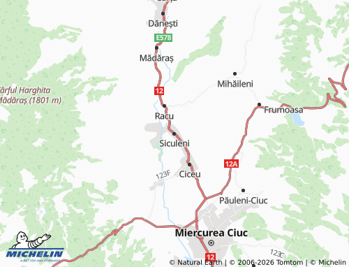 MICHELIN Siculeni map - ViaMichelin