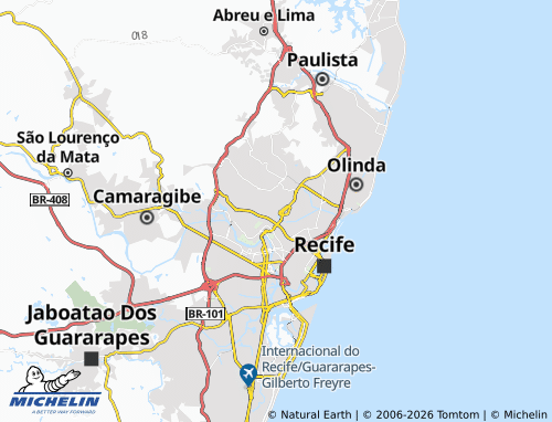 MICHELIN Bomba do Hemetério map - ViaMichelin