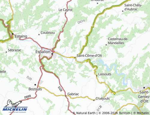 Mappa MICHELIN Saint-Côme-d'Olt - ViaMichelin