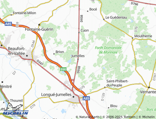 Carte MICHELIN Jumelles - ViaMichelin