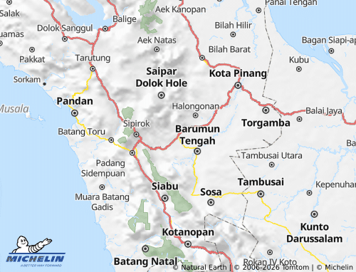 MICHELIN Padang Lawas Utara map - ViaMichelin