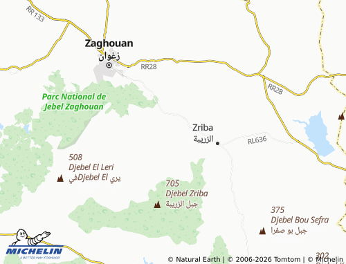 Carte MICHELIN Hammam Zriba - ViaMichelin
