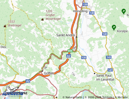 MICHELIN Schönweg-Sankt Andrä map - ViaMichelin
