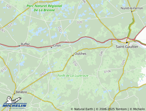 MICHELIN Oulches map - ViaMichelin