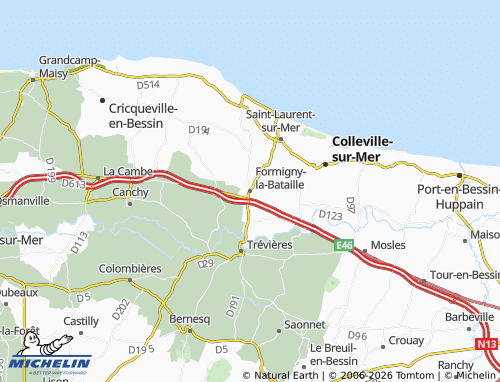 MICHELIN Formigny-la-Bataille map - ViaMichelin