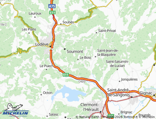 MICHELIN Le Bosc map - ViaMichelin