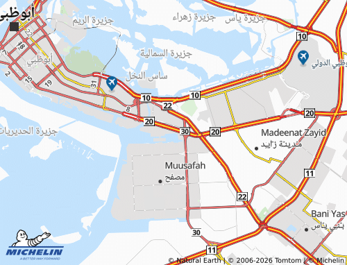 MICHELIN Abu Dhabi Gate City map - ViaMichelin