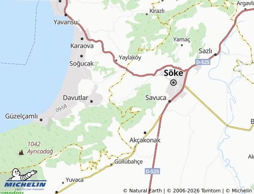 MICHELIN Ağaçlı map - ViaMichelin