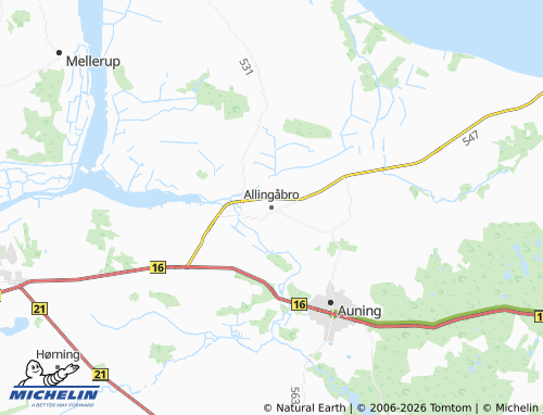Mappa MICHELIN Allingåbro - ViaMichelin