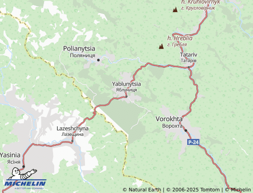 MICHELIN Yablunytsia map - ViaMichelin