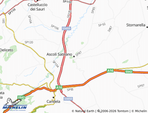MICHELIN Ascoli Satriano map - ViaMichelin