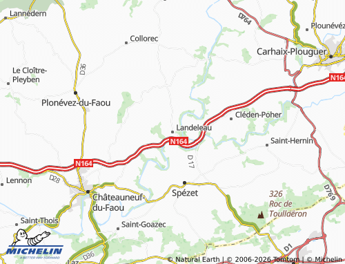 Mappa MICHELIN Landeleau - ViaMichelin