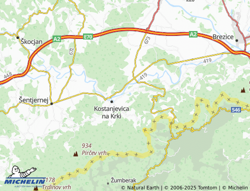 MICHELIN Slinovce map - ViaMichelin