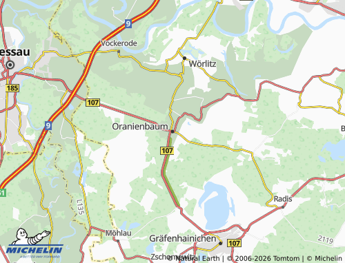 MICHELIN Oranienbaum-Wörlitz map - ViaMichelin