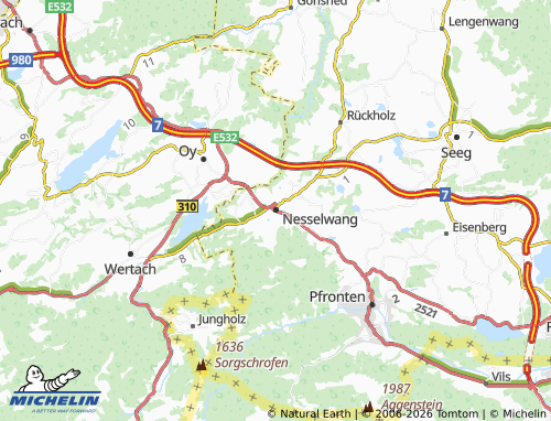 MICHELIN Nesselwang map - ViaMichelin