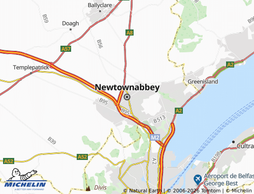 MICHELIN Newtownabbey map - ViaMichelin