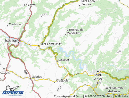 MICHELIN Mandailles map - ViaMichelin