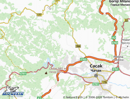 Kaart MICHELIN Miokovci - ViaMichelin