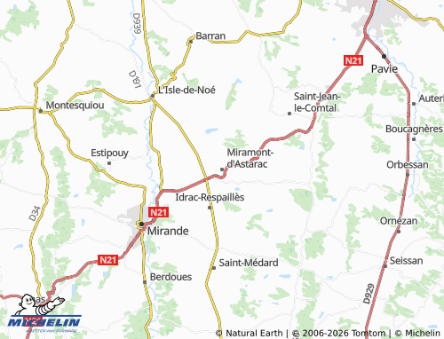Mappa MICHELIN Miramont-d'Astarac - ViaMichelin