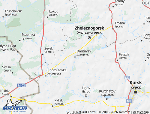 Carte MICHELIN Dmitriyevskiy rayon - ViaMichelin