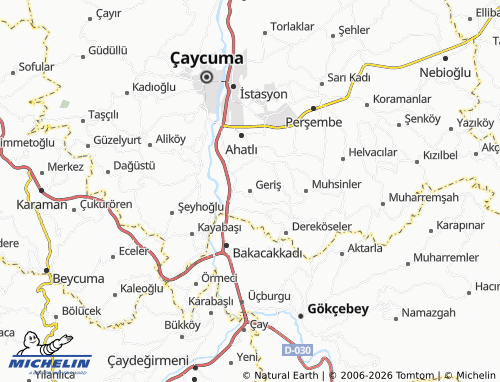 MICHELIN Geriş map - ViaMichelin