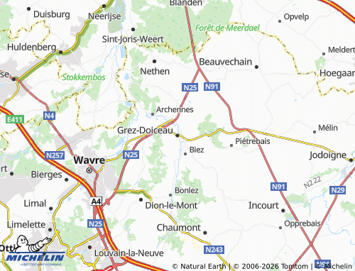 Mappa MICHELIN Grez-Doiceau - ViaMichelin